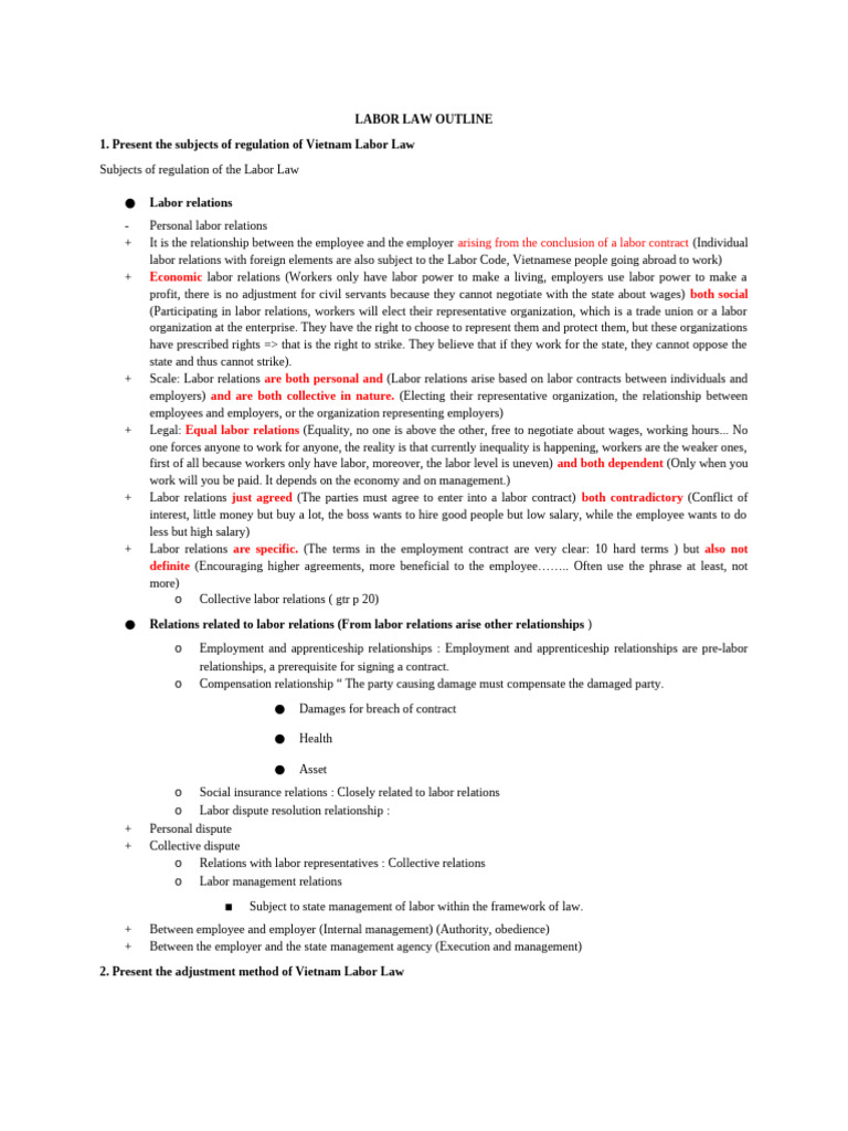Overview of Vietnam Labor Law Regulations | PDF | Employment | Labour Law