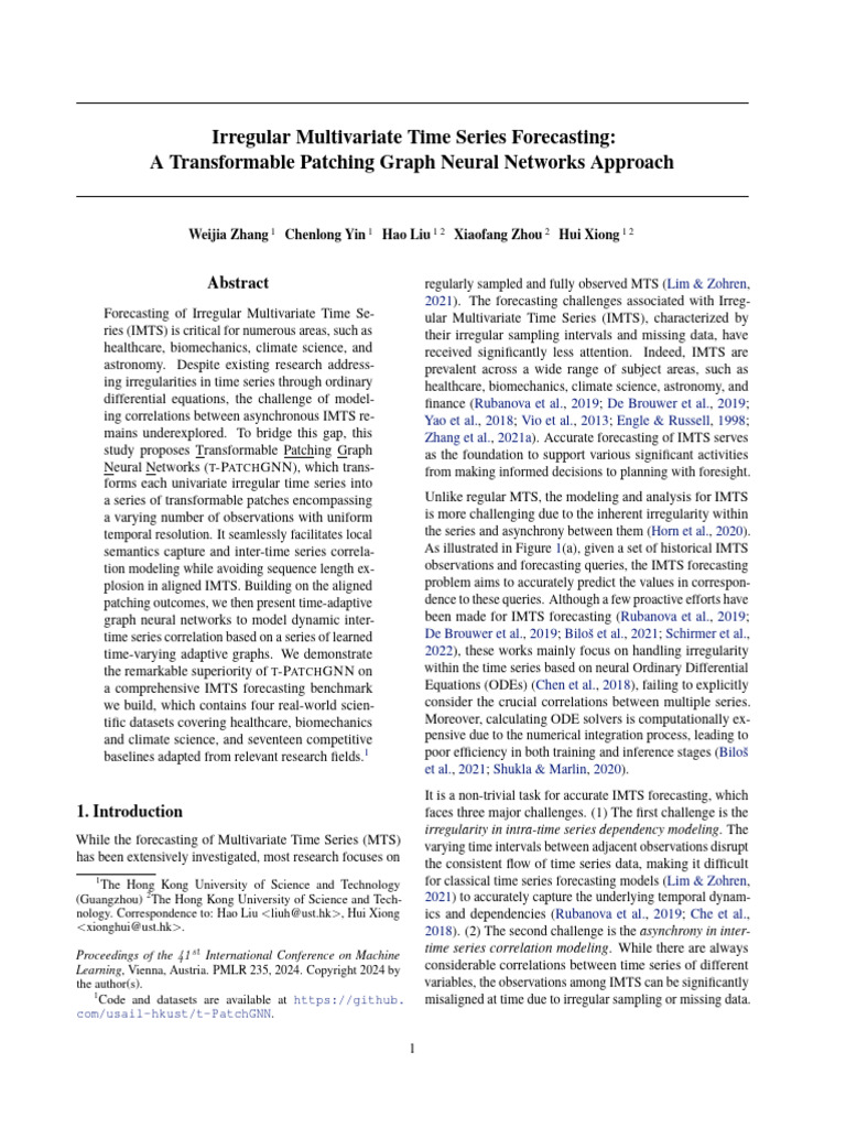 Irregular Time Series Forecasting with GNN | PDF | Time Series ...