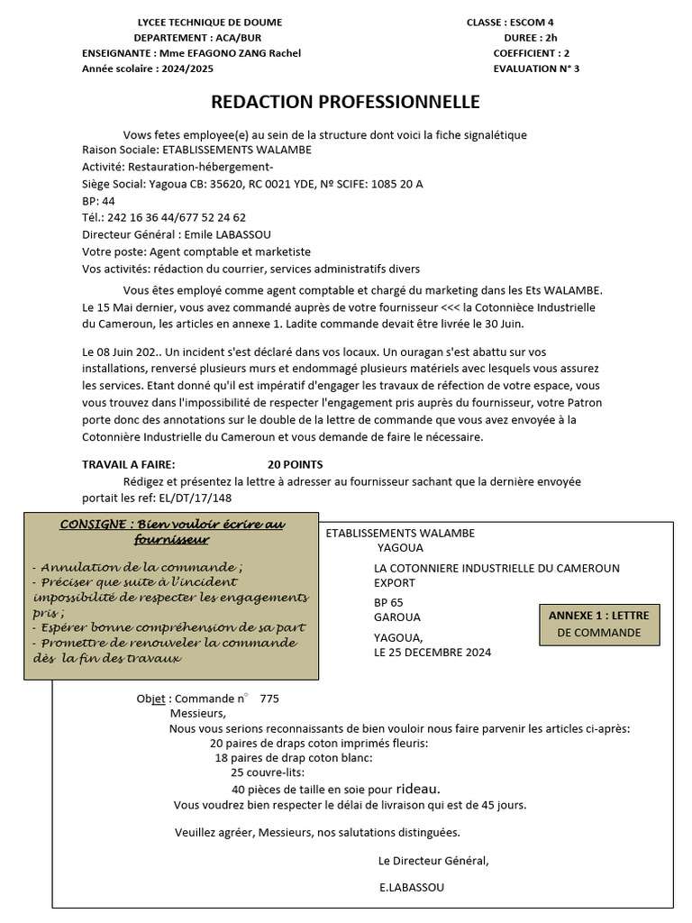 Annulation de commande fournisseur | PDF