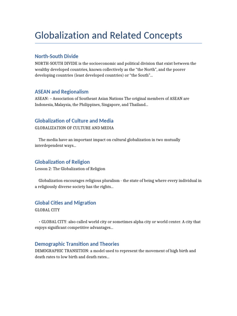 Globalization and Development Topics | PDF