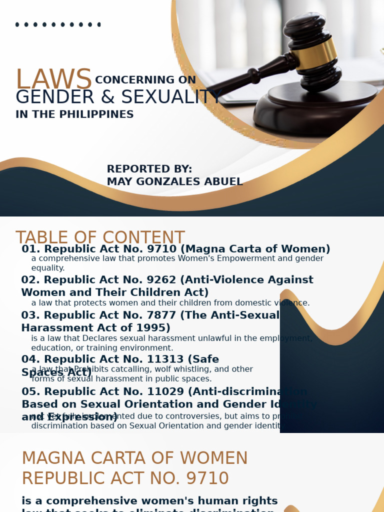 Gender and Sexuality Laws in the Philippines | PDF | Sexual Harassment ...