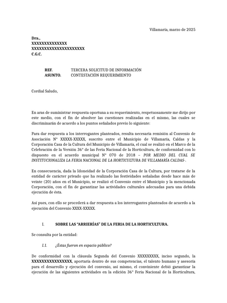 Respuesta Requerimiento Ente Control | PDF
