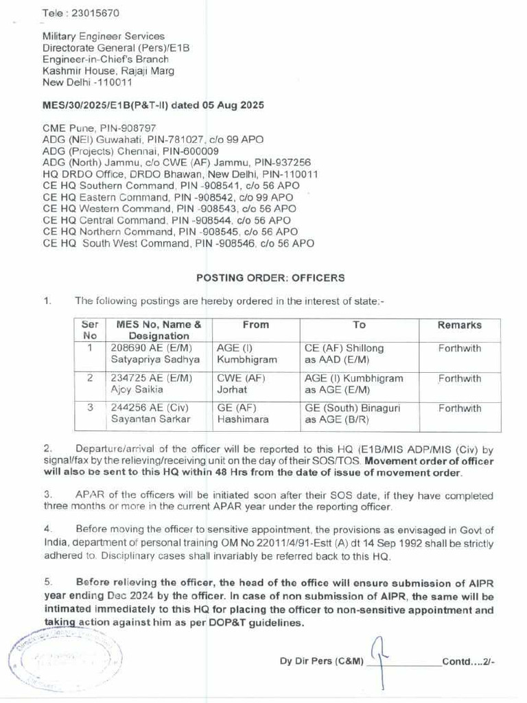 Unilateral Movement Order - 18 | PDF