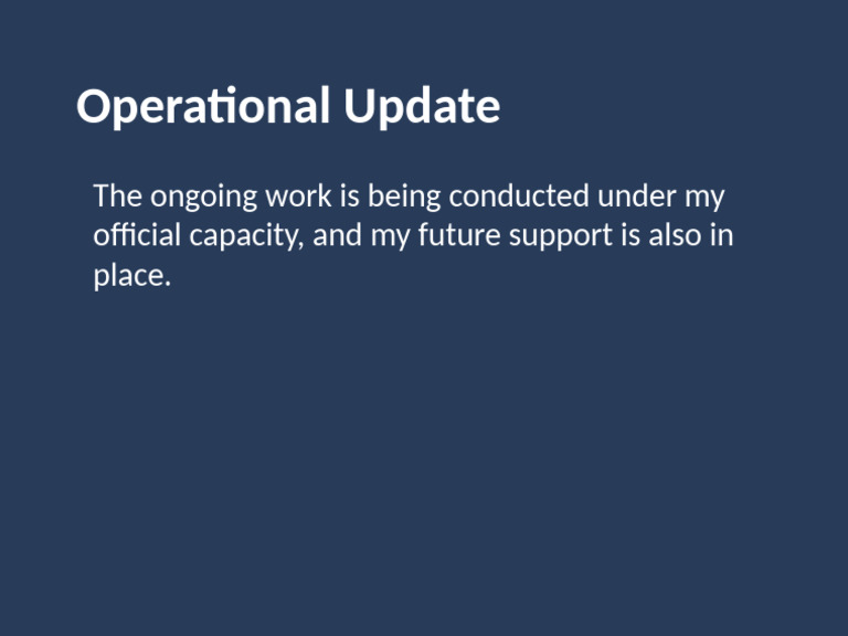 Operational Update Slide | PDF