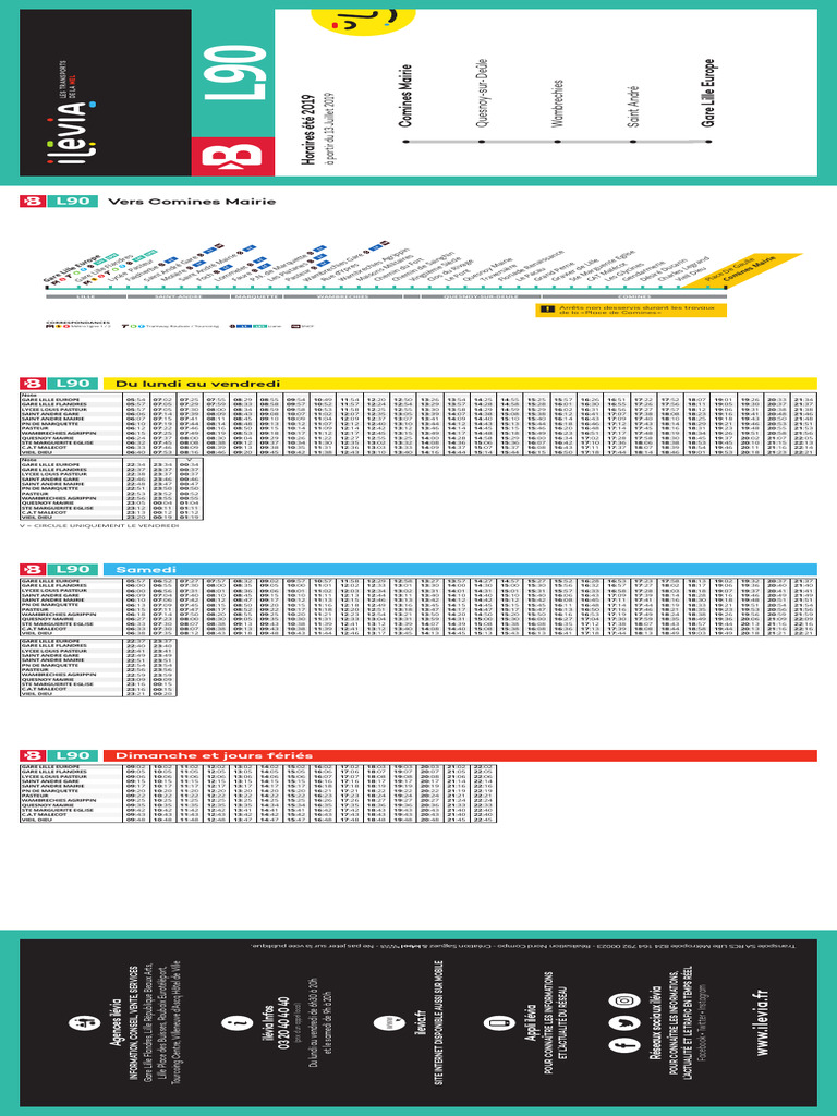 Horaires Bus Ligne 90 Ilévia | PDF | Sociétés de transport | Transport ...