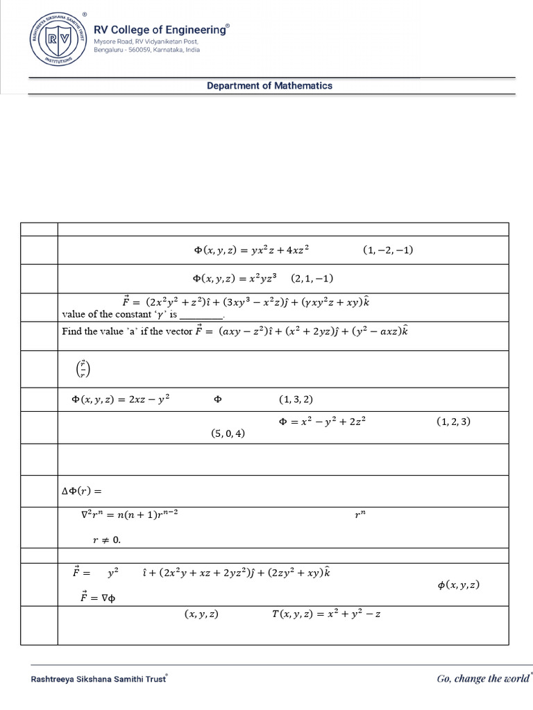 Ma221ta - Practice Problems | PDF | Linear Algebra | Multivariable Calculus