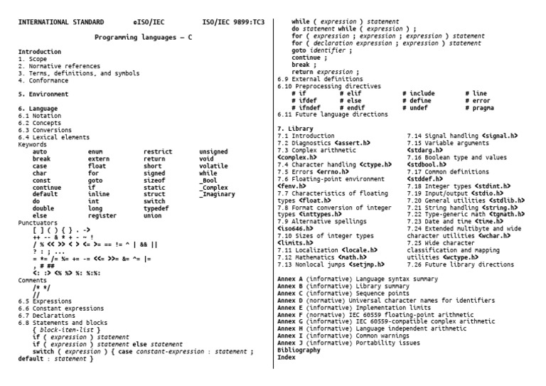 ISO/IEC 9899: C Standard Overview | PDF | Computer Programming ...