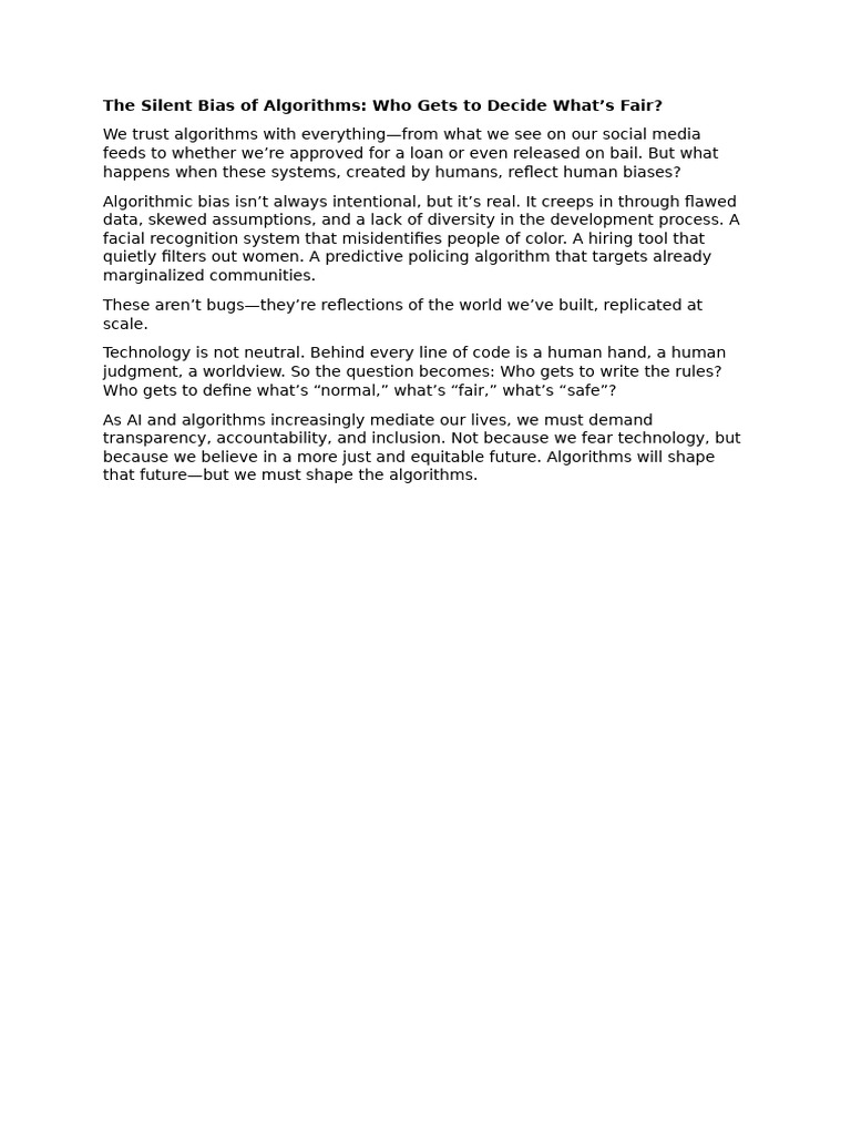 Understanding Algorithmic Bias and Fairness | PDF