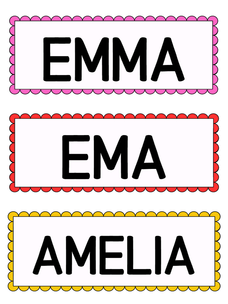 Name Labels Poster in Colourful and Illustrative Style | PDF