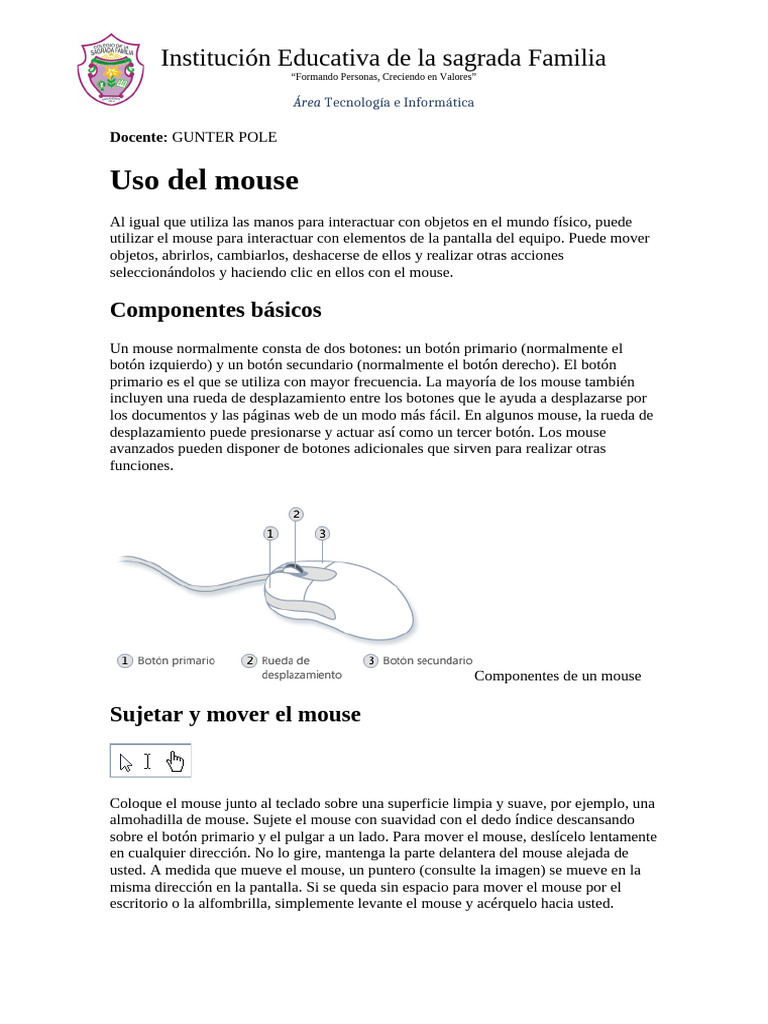 Uso Del Mouse | PDF | Botón (Computación) | Software