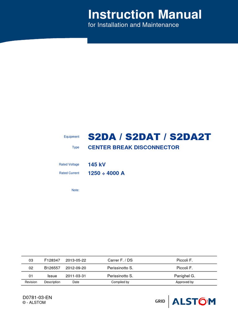 Center Break Disconnector Manual | PDF | Insulator (Electricity) | Safety