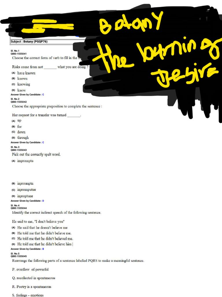 Cuet PG 2022 Bot Paper | PDF