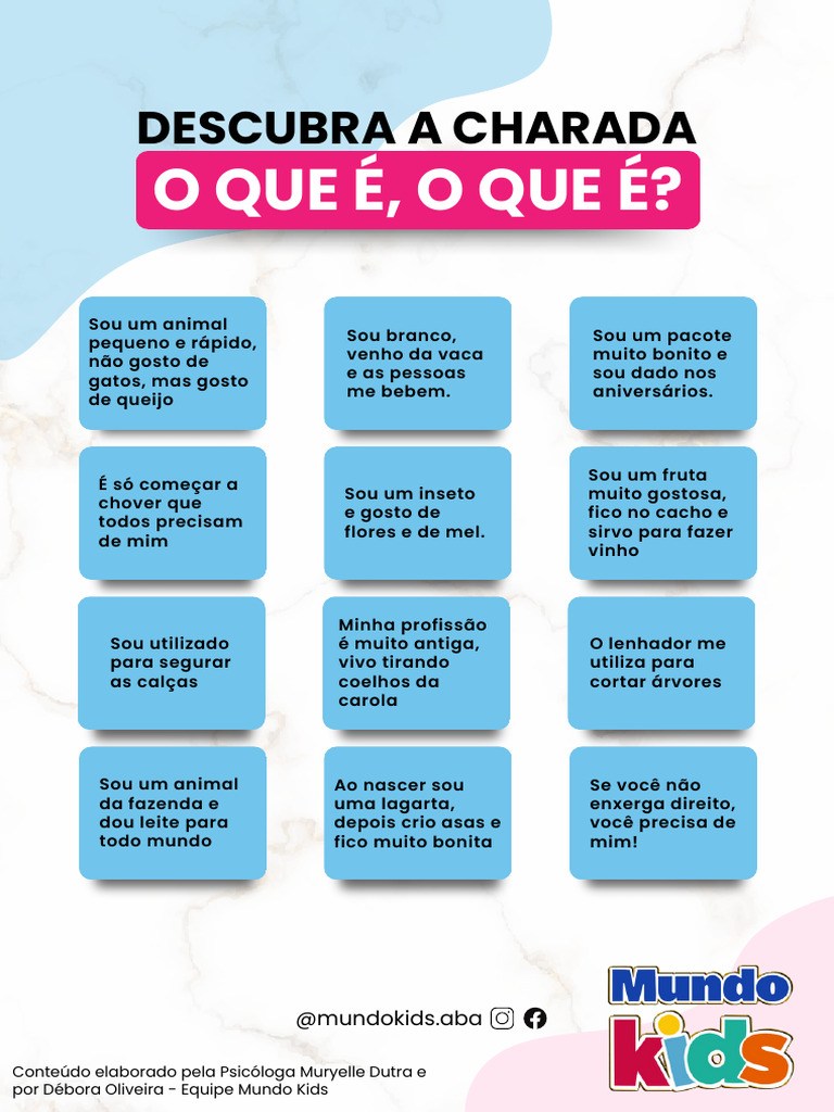 Charadas Infantis: O Que É, O Que É? | PDF