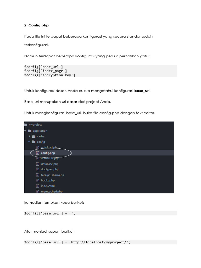 Konfigurasi Base URL di Config.php | PDF