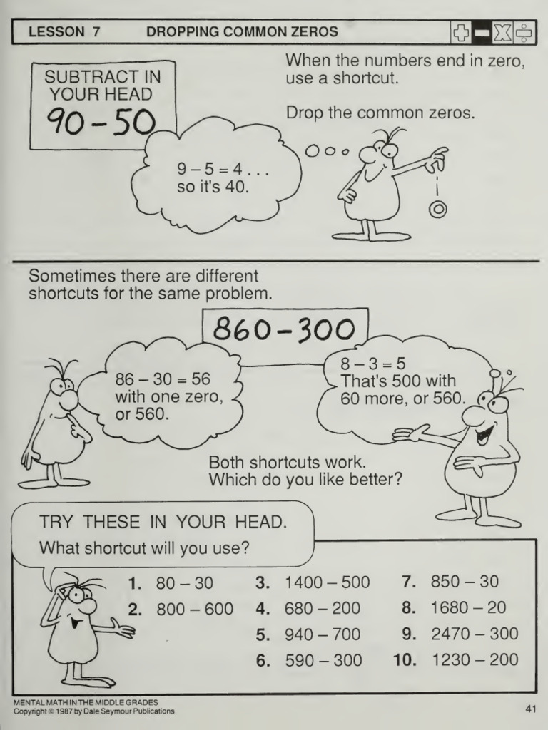 Mental Math: Dropping Common Zeros | PDF | Chess | Chess Theory