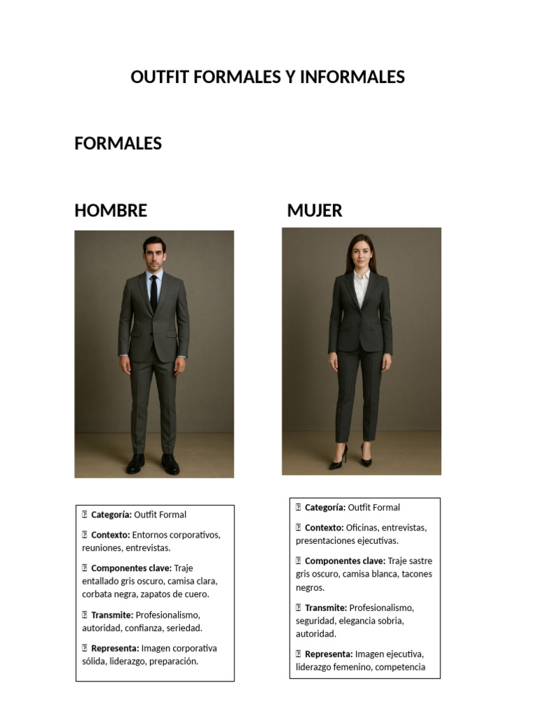 Outfit Formal e Informal para Hombres y Mujeres | PDF | Zapato | Moda