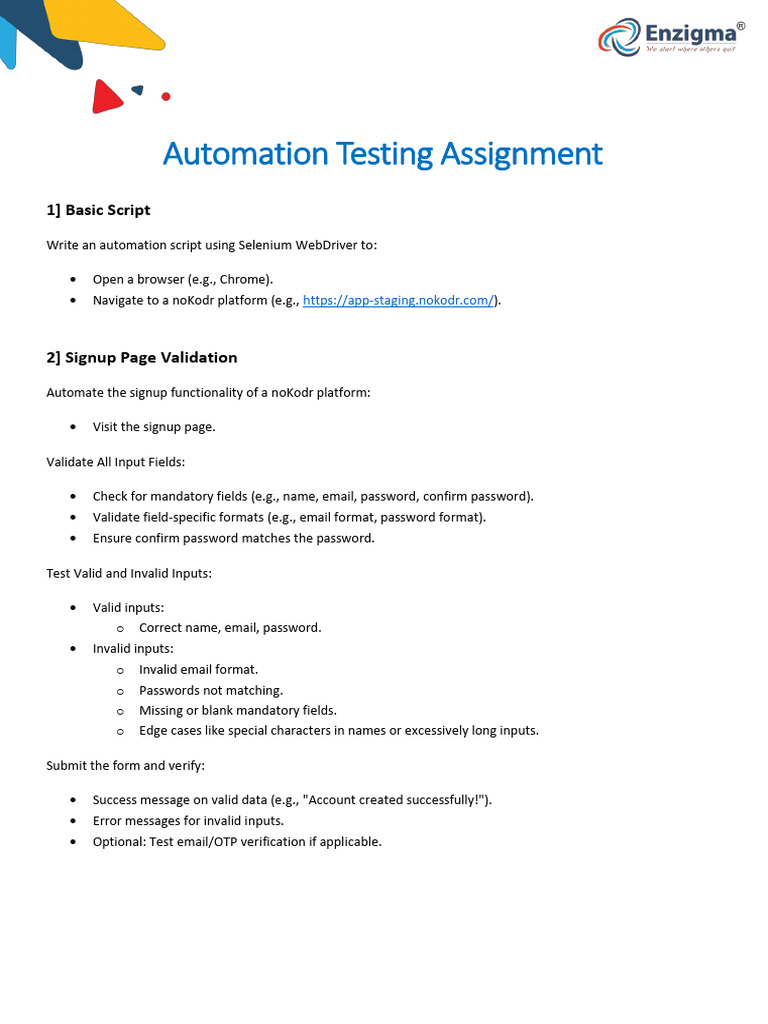 Selenium Automation Testing Guide | PDF | Selenium (Software) | Password