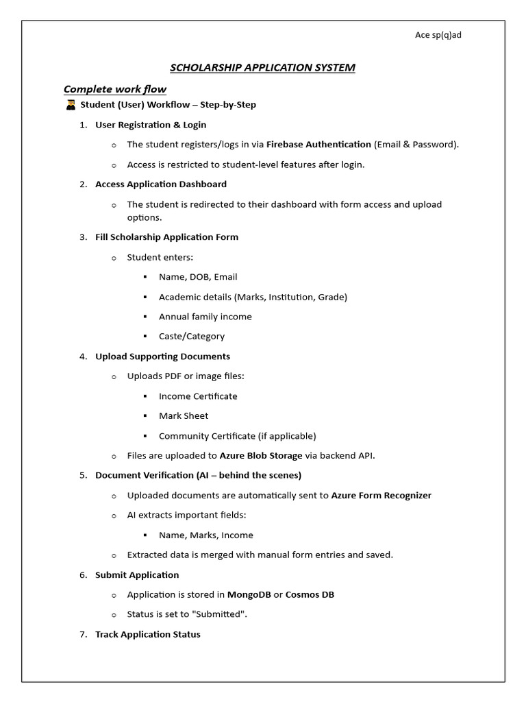 Scholarship Application System Pdf Login Computing