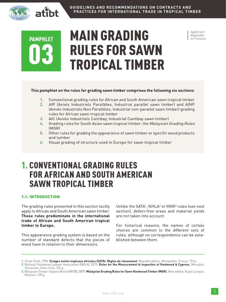 Grading Rules for Tropical Timber | PDF | Lumber | Wood