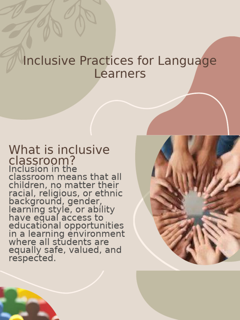 Inclusive Practices For Language Learners | PDF | Learning Styles ...