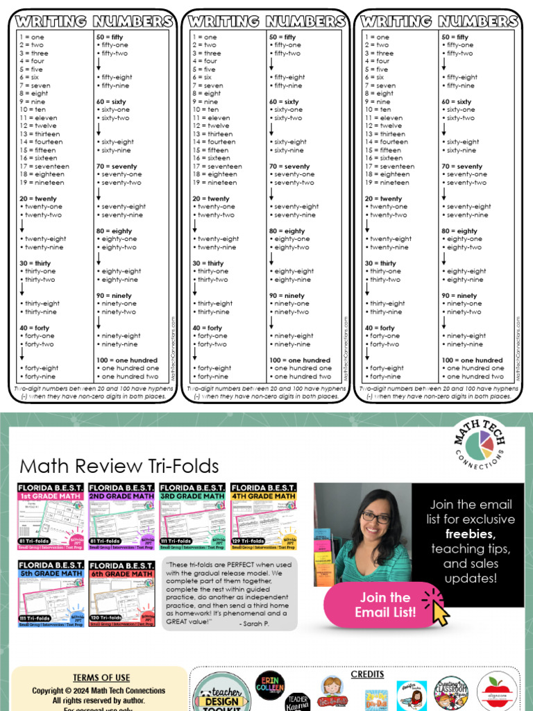 Writing Numbers 1 to 100 Guide | PDF