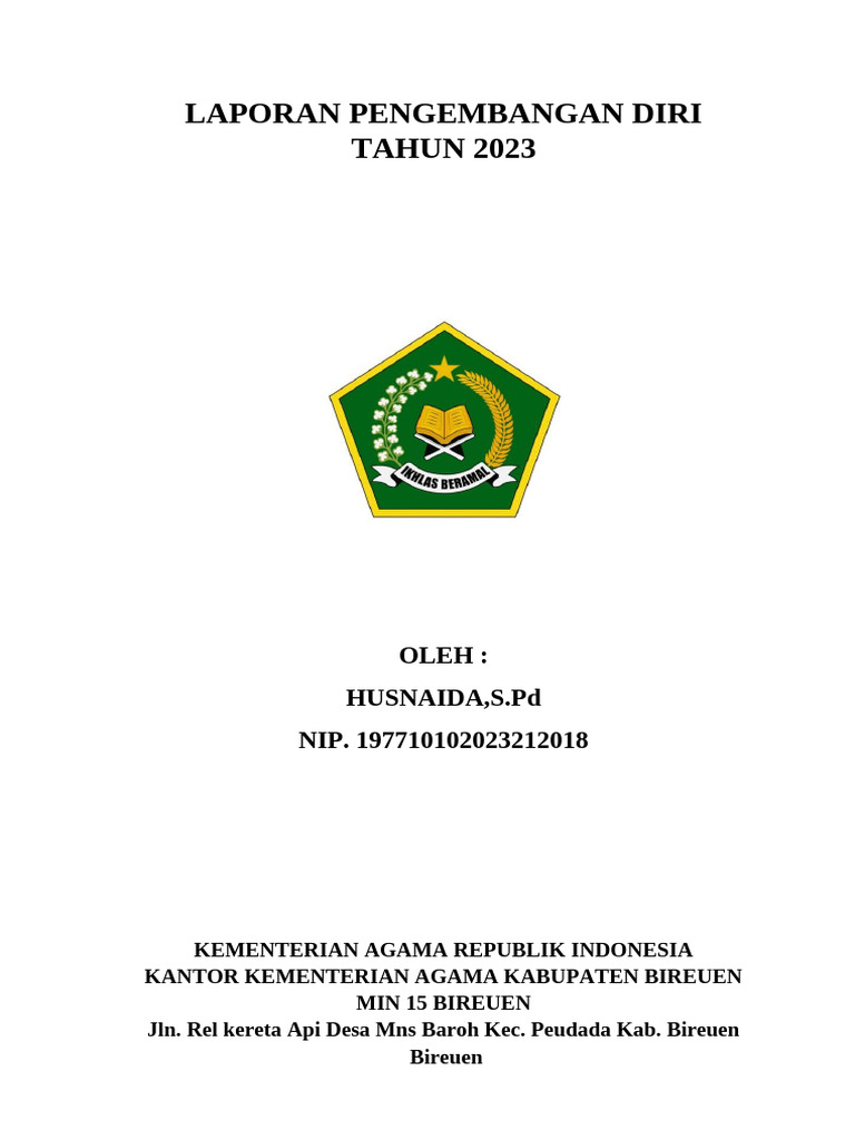 Laporan Pengembangan Diri Guru 2023 | PDF