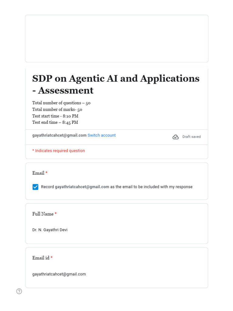 SDP On Agentic AI and Applications - Assessment | PDF | Artificial ...