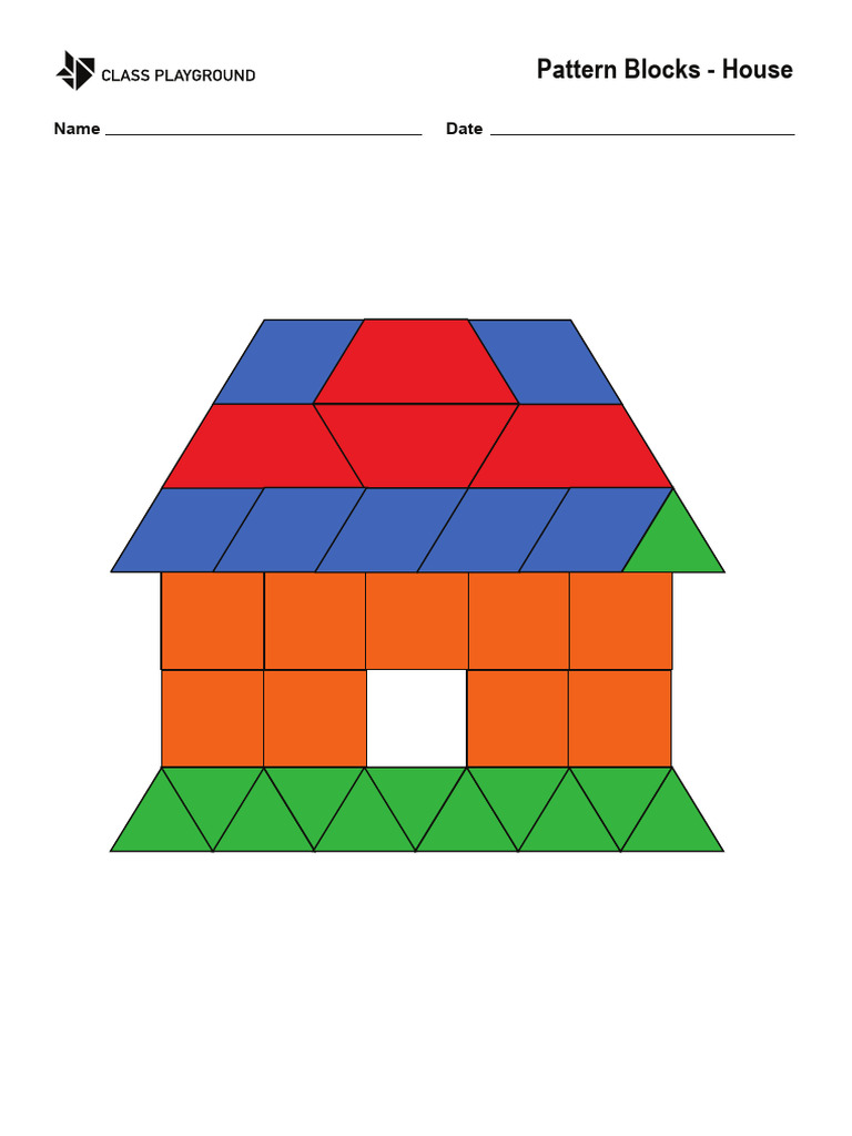 Pattern Blocks House A4 | PDF