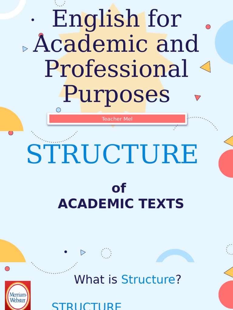 Structure of Academic Texts Explained | PDF