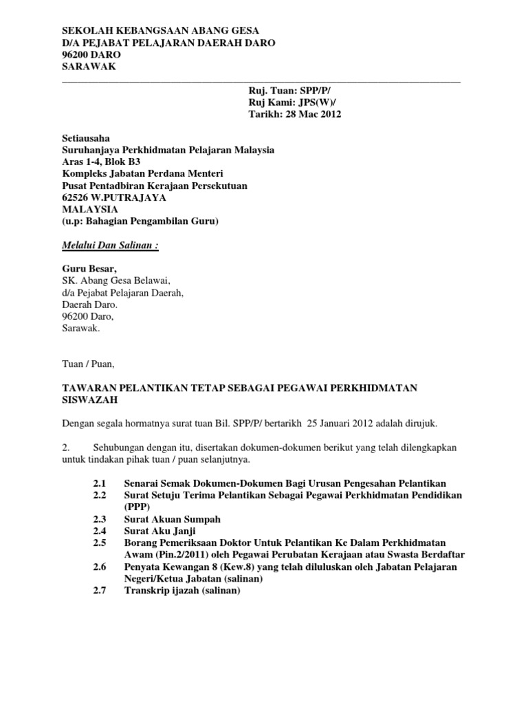 Contoh Surat Iringan Spp Pdf