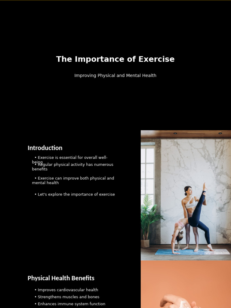 The Importance of Exercise: Improving Physical and Mental Health | PDF