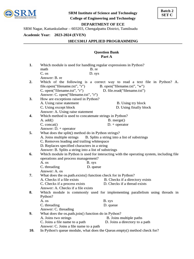 Python Applied Programming Question Bank | PDF | Python (Programming ...