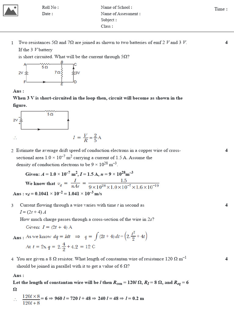 Current and Resistance Calculations in Circuits | PDF | Electric ...