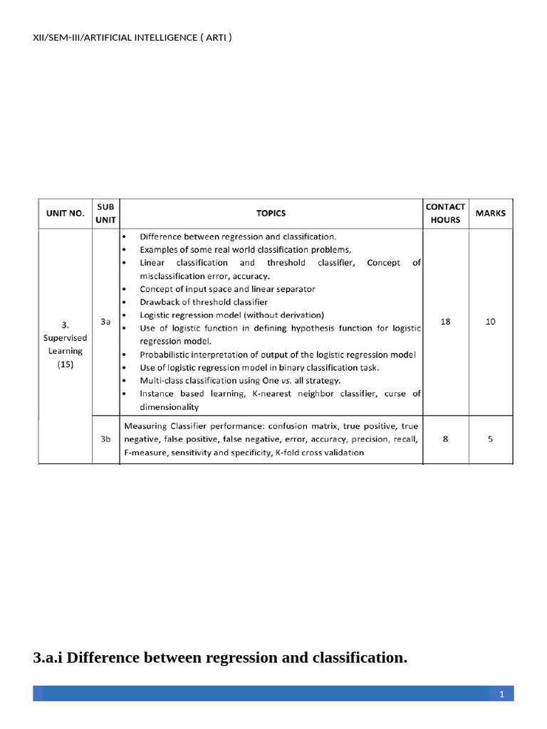 Regression vs. Classification in AI | PDF | Statistical Classification ...