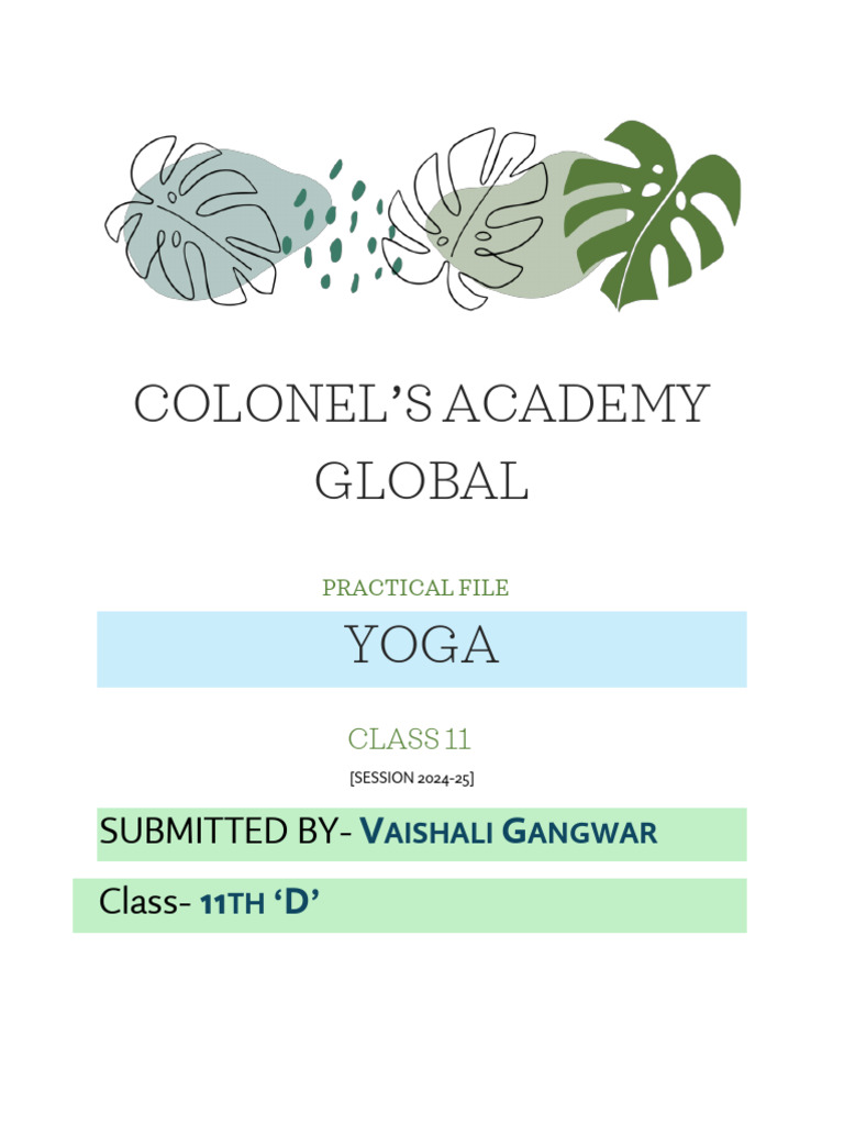 Class 11 Yoga Practical File 2024-25 | PDF