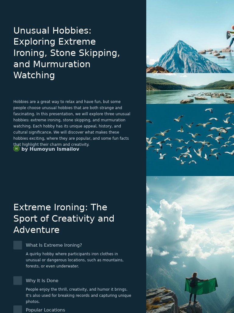 Unusual Hobbies: Extreme Ironing & More | PDF | Hobbies