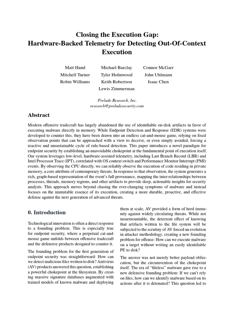 Hardware Telemetry to Close Execution Gap | PDF | Thread (Computing ...