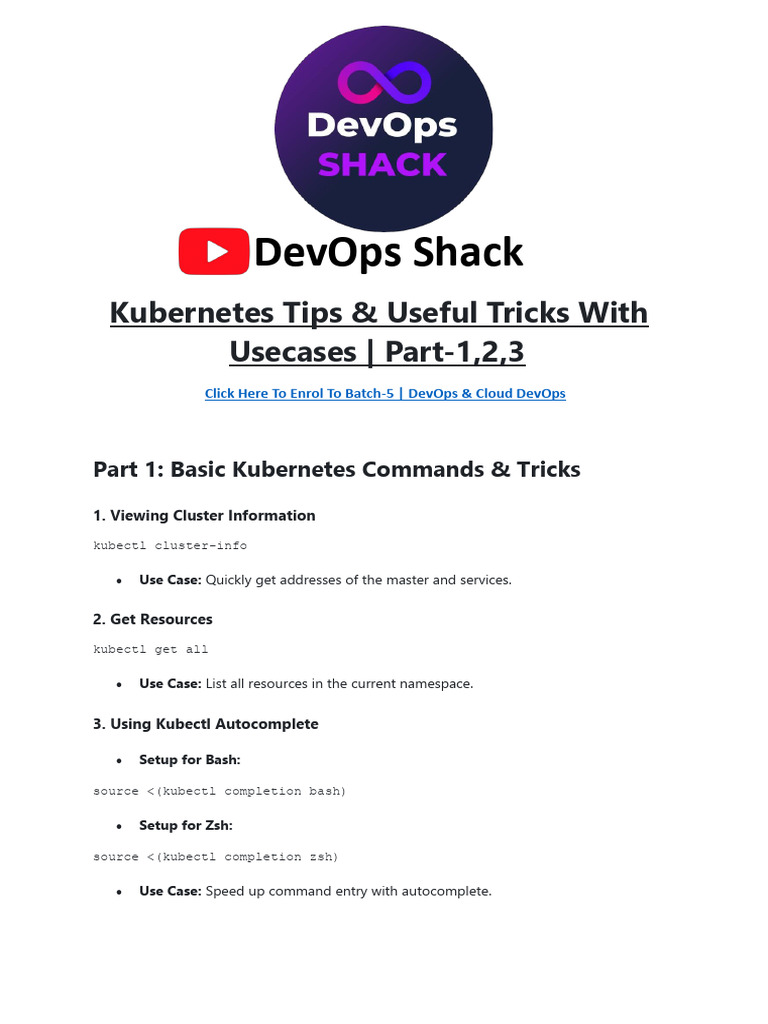 50 Kubernetes Tips & Useful Tricks With Usecases Part-1,2,3 | PDF ...