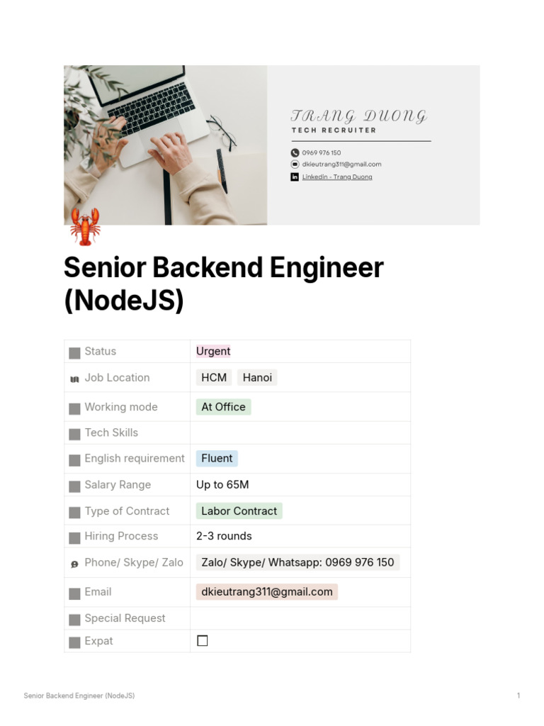 Senior NodeJS Backend Engineer Role | PDF | Scalability | Computer ...