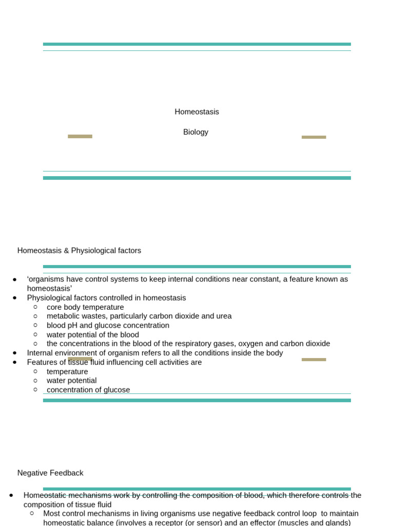 Understanding Homeostasis in Biology | PDF | Homeostasis | Biology