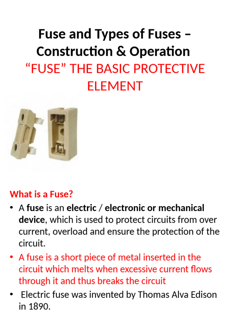 Overview of Fuses and Their Types | PDF | Fuse (Electrical) | Direct ...