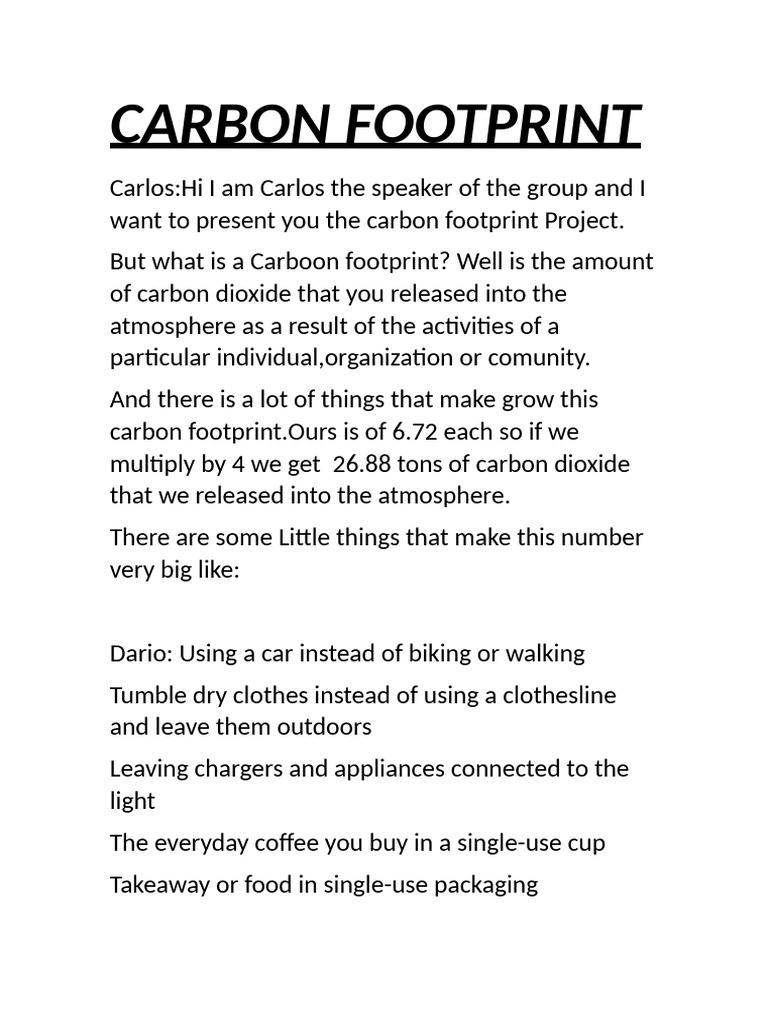 Understanding Carbon Footprint Impact | PDF