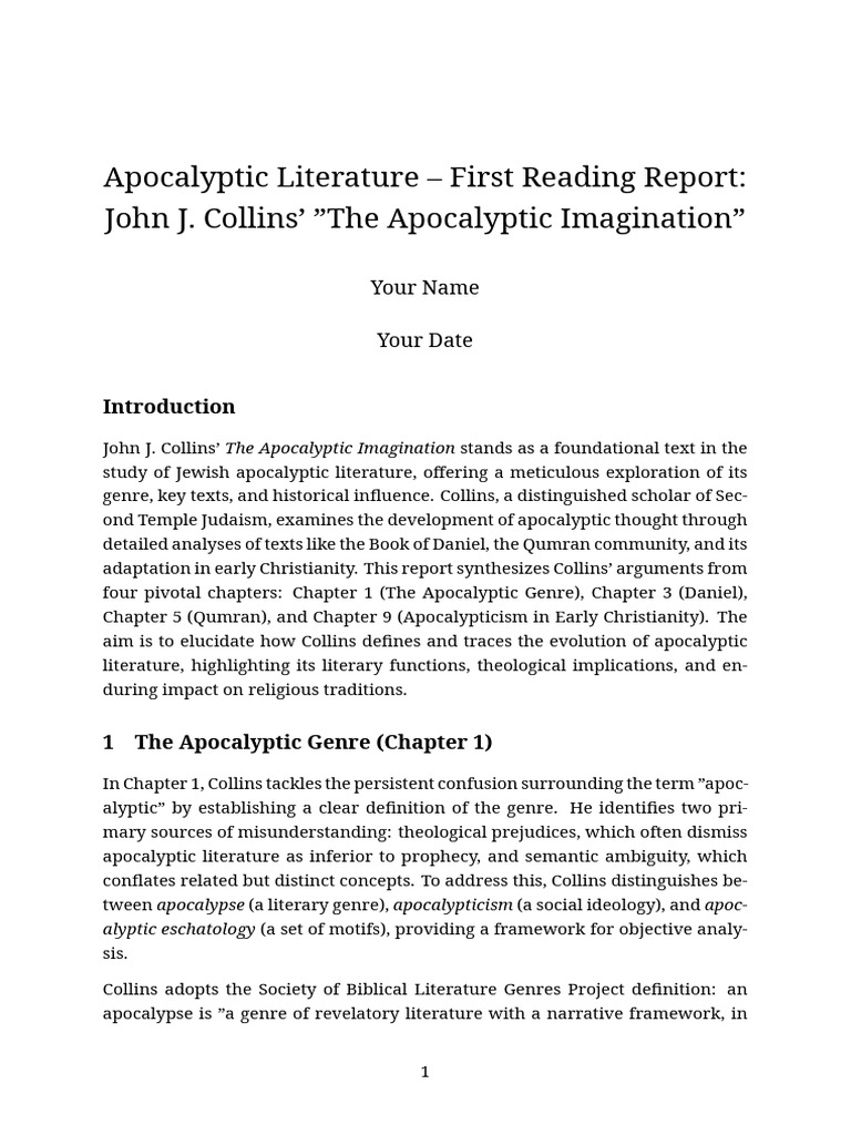 Understanding Apocalyptic Literature | PDF | Apocalypse | Apocalyptic ...