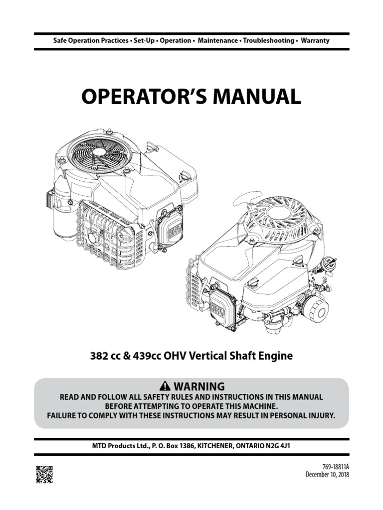 Engine Operator's Manual & Safety Guide | PDF | Gasoline | Engines
