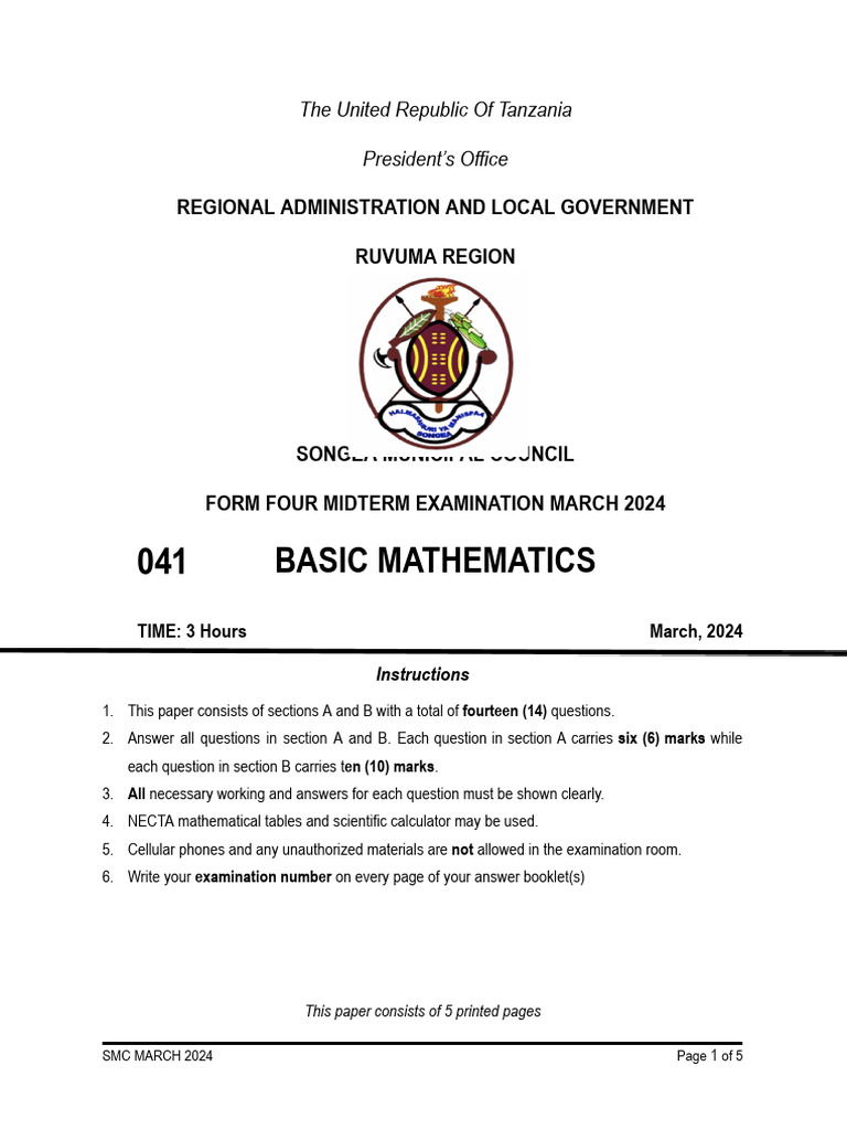 f4 Mathematics March 2024 | PDF | Triangle | Mathematics