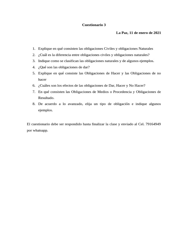 Cuestionario 3 | PDF