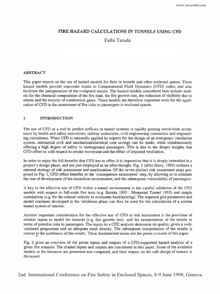 Fire Hazard Modeling in Tunnels Using CFD | PDF | Computational Fluid ...