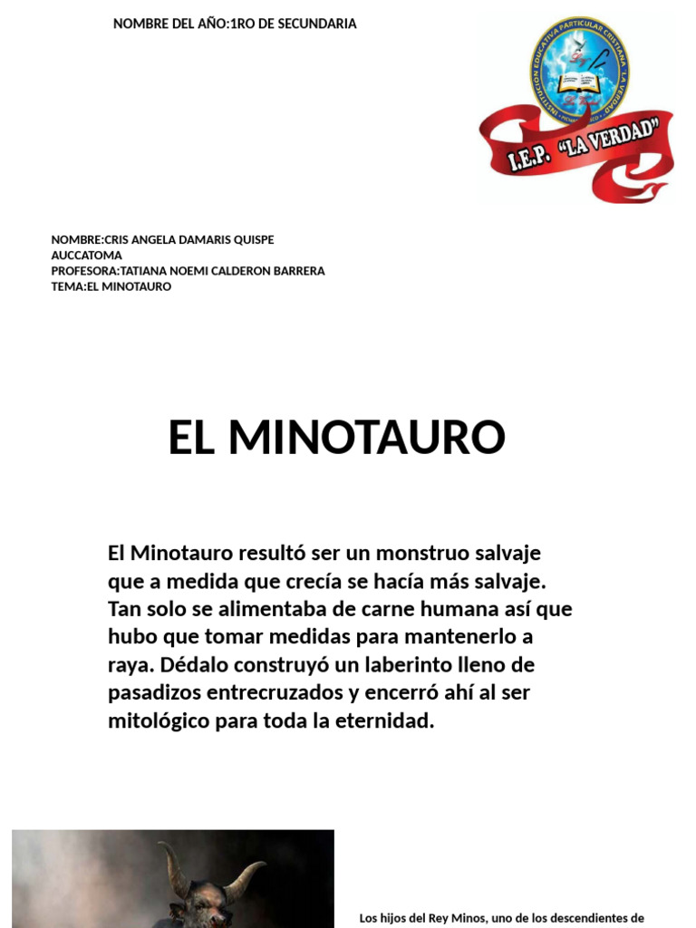 TRABAJO DE LITERATURA DEL MINOTAURO CRIS | PDF | Minotauro | Teseo