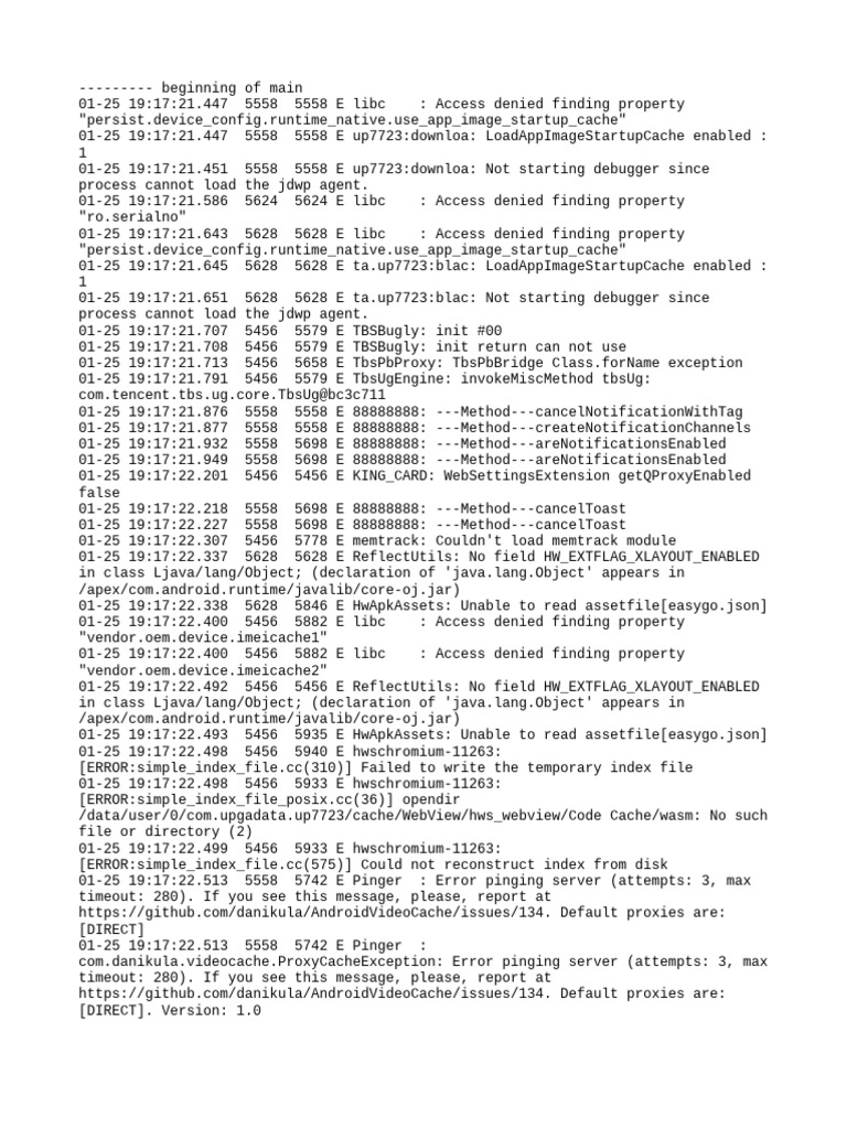 Android App Error Log Analysis | PDF | Computer Science | Computer ...