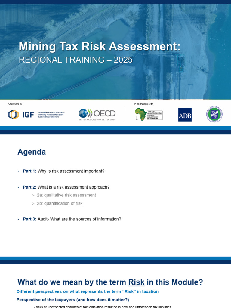 Module 2 - Mining Tax Risk Assessment - EN - 2025 - Live Session | PDF ...